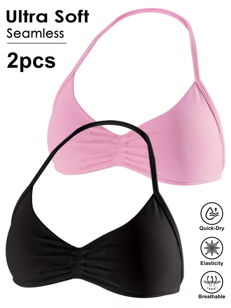 Suspender Tank Top - 2 Stück Nahtlose Sexy Rückenfreie Gym
