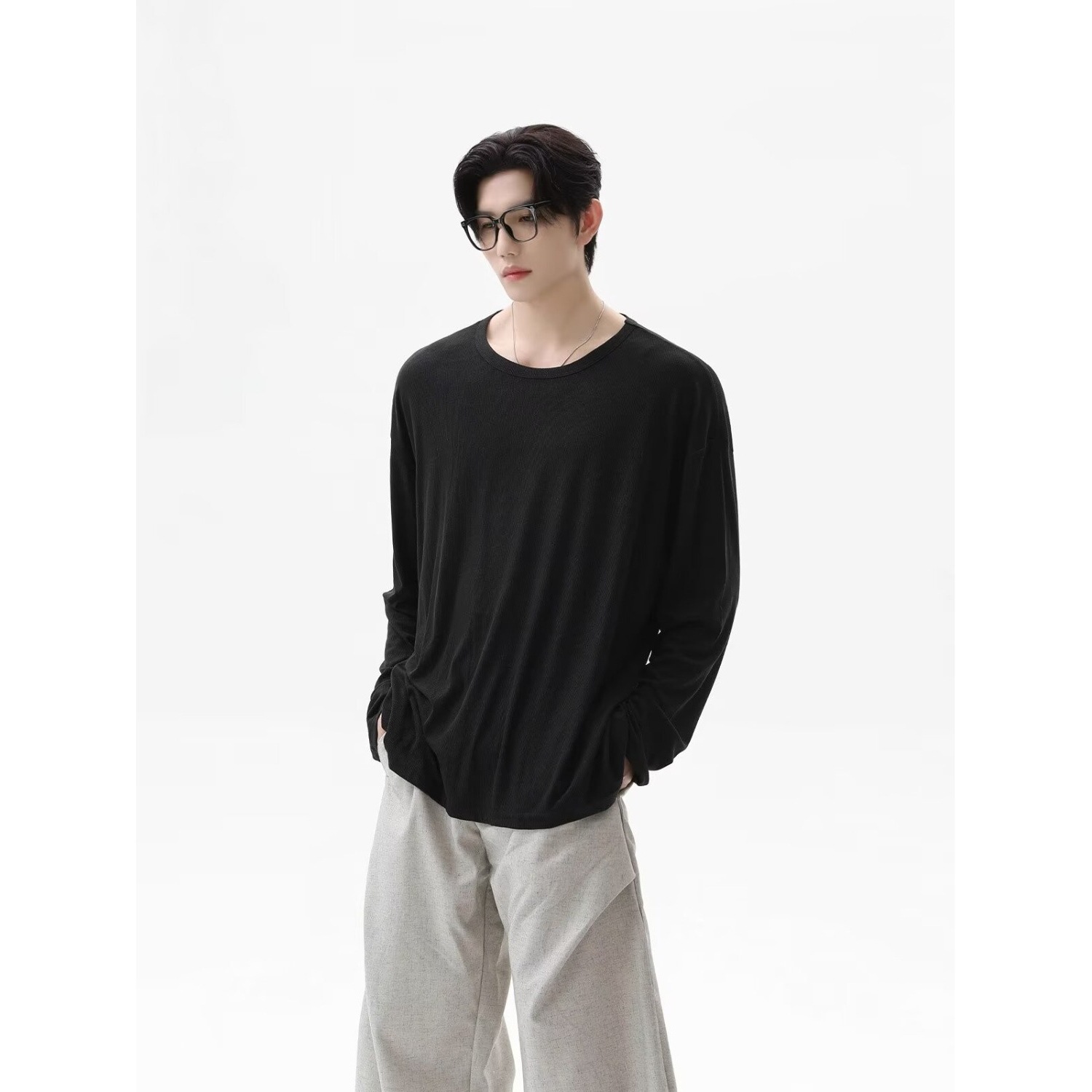 2026 Herbst Neues Textur-Langa – Undershirt Crew Neck Bewertung und Preis