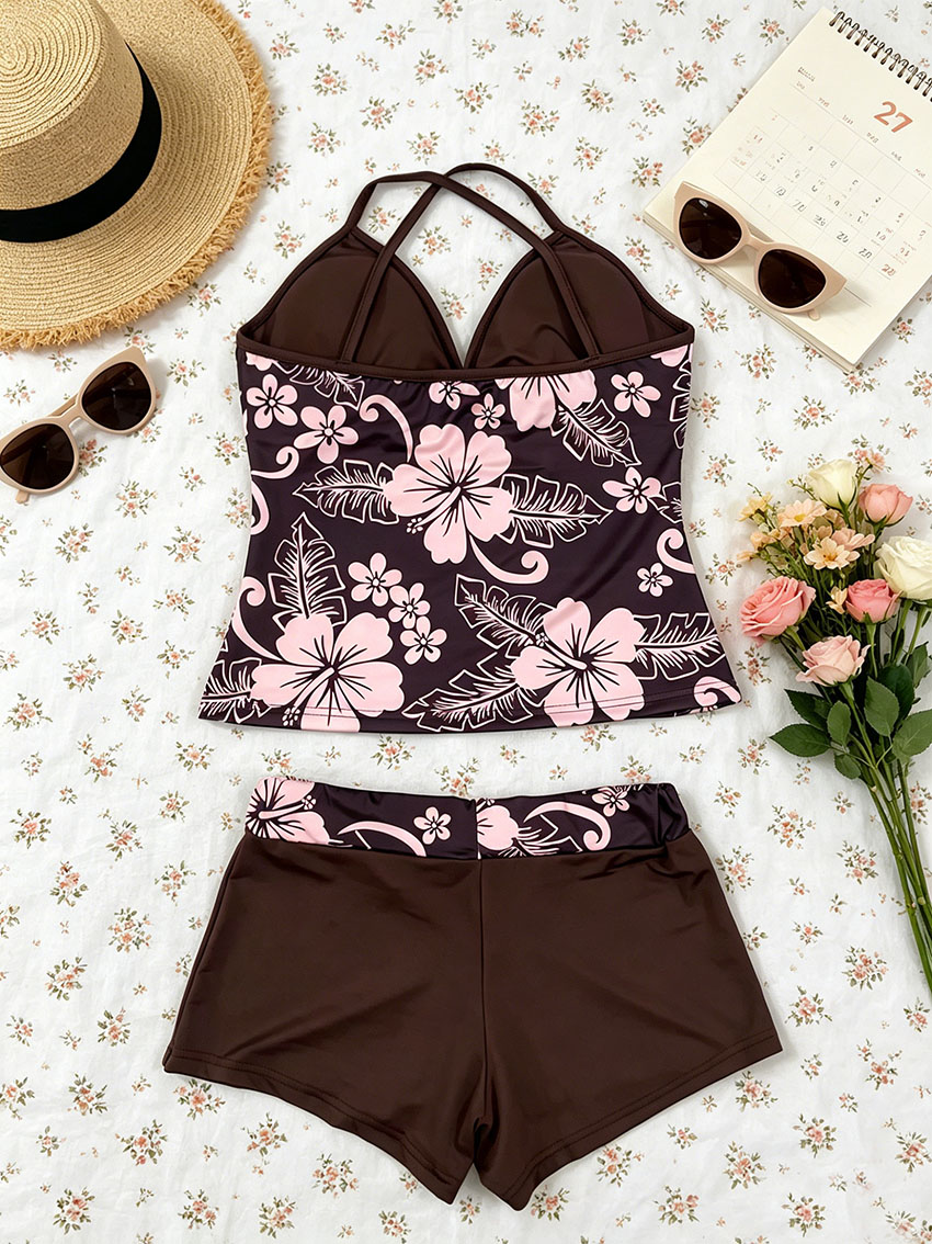 Y2K Damen Tropischer Hibiskus  – Suspender Tank Top Bewertung und Preis